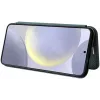 Phonesta Carbon Fiber Skin Book Wallet Klapphülle für Samsung Galaxy S25 - Dunkelgrün 3