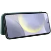 Phonesta Carbon Fiber Skin Book Wallet Klapphülle für Samsung Galaxy S25 Plus - Dunkelgrün 3