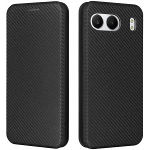 Phonesta Carbon Fiber Skin Book Wallet Klapphülle für OnePlus Nord 4 - Schwarz