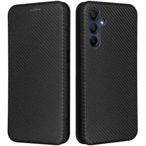 Phonesta Carbon Fiber Skin Book Wallet Klapphülle für Samsung Galaxy A16 - Schwarz