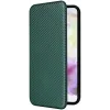 Phonesta Carbon Fiber Skin Book Wallet Klapphülle für Samsung Galaxy A26 - Dunkelgrün 8
