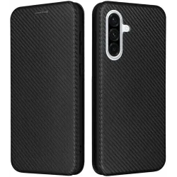 Phonesta Carbon Fiber Skin Book Wallet Klapphülle für Samsung Galaxy A26 - Schwarz