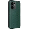 Phonesta Carbon Fiber Skin Book Wallet Klapphülle für Oppo Reno13 F 4G/5G / Reno13 FS 5G - Dunkelgrün 9