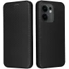 Phonesta Carbon Fiber Skin Book Wallet Klapphülle für Oppo Reno13 F 4G/5G / Reno13 FS 5G - Schwarz