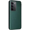 Phonesta Carbon Fiber Skin Book Wallet Klapphülle für Realme 14x / C75 - Dunkelgrün 9