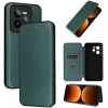 Phonesta Carbon Fiber Skin Book Wallet Klapphülle für Realme GT 7 Pro - Dunkelgrün 9