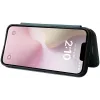 Phonesta Carbon Fiber Skin Book Wallet Klapphülle für Apple iPhone 17e/16e - Dunkelgrün 3