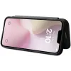 Phonesta Carbon Fiber Skin Book Wallet Klapphülle für Apple iPhone 17e/16e - Schwarz 3