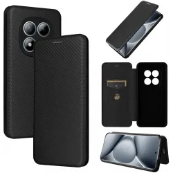Phonesta Carbon Fiber Skin Book Wallet Klapphülle für Xiaomi Redmi Note 15 Pro Plus / Xiaomi Poco M8 Pro - Schwarz