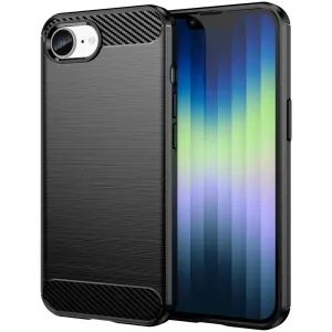 Phonesta Carbon Silikon Back Cover Hülle für Apple iPhone 17e/16e - Schwarz
