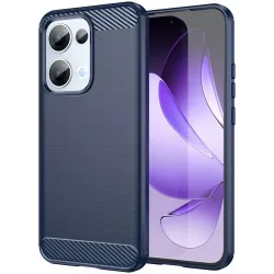 Phonesta Carbon Silikon Back Cover Hülle für Oppo Reno13 - Blau