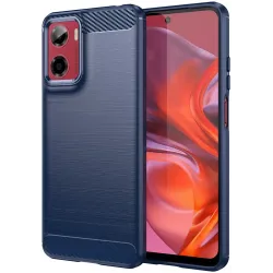 Phonesta Carbon Silikon Back Cover Hülle für Motorola Moto G05 / Moto E15 - Blau