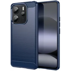 Phonesta Carbon Silikon Back Cover Hülle für Xiaomi Redmi Note 14 4G - Blau