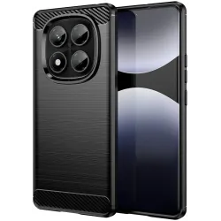 Phonesta Carbon Silikon Back Cover Hülle für Xiaomi Redmi Note 14 Pro 4G - Schwarz
