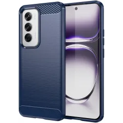 Phonesta Carbon Silikon Back Cover Hülle für Oppo Reno12 - Blau