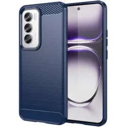Phonesta Carbon Silikon Back Cover Hülle für Oppo Reno12 Pro - Blau