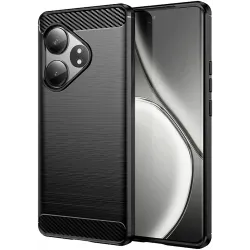 Phonesta Carbon Silikon Back Cover Hülle für Realme GT 6 - Schwarz