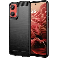 Phonesta Carbon Silikon Back Cover Hülle für Motorola Moto G35 - Schwarz