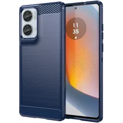 Phonesta Carbon Silikon Back Cover Hülle für Motorola Moto G85 - Blau