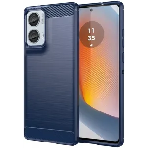 Phonesta Carbon Silikon Back Cover Hülle für Motorola Edge 50 Fusion - Blau