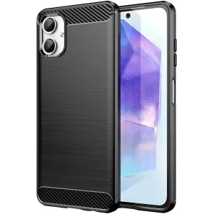 Phonesta Carbon Silikon Back Cover Hülle für Samsung Galaxy A06 4G - Schwarz