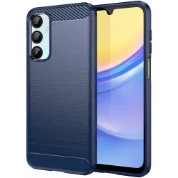 Phonesta Carbon Silikon Back Cover Hülle für Samsung Galaxy A16 - Blau