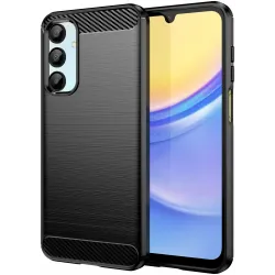 Phonesta Carbon Silikon Back Cover Hülle für Samsung Galaxy A16 - Schwarz