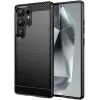 Phonesta Carbon Silikon Back Cover Hülle für Samsung Galaxy S25 Ultra - Schwarz