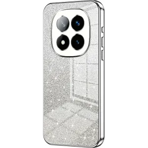 Phonesta Crystal Sparkle Silikon Back Cover Hülle für Xiaomi Redmi Note 14 Pro Plus - Silber