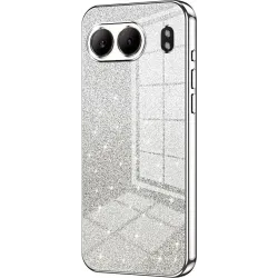 Phonesta Crystal Sparkle Silikon Back Cover Hülle für OnePlus Nord 4 - Silber