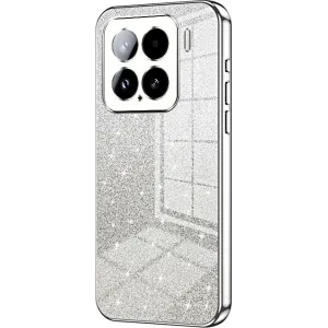Phonesta Crystal Sparkle Silikon Back Cover Hülle für Xiaomi 15 - Silber