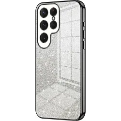 Phonesta Crystal Sparkle Silikon Back Cover Hülle für Samsung Galaxy S25 Ultra - Schwarz