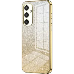 Phonesta Crystal Sparkle Silikon Back Cover Hülle für Samsung Galaxy S25 - Gold