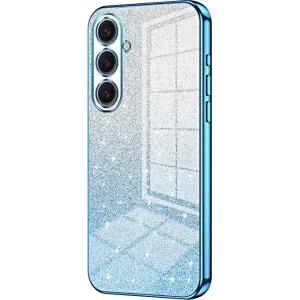 Phonesta Crystal Sparkle Silikon Back Cover Hülle für Samsung Galaxy S25 Plus - Blau