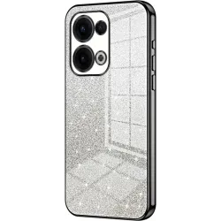 Phonesta Crystal Sparkle Silikon Back Cover Hülle für Oppo Reno13 - Schwarz