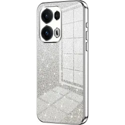 Phonesta Crystal Sparkle Silikon Back Cover Hülle für Oppo Reno13 Pro - Silber