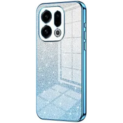 Phonesta Crystal Sparkle Silikon Back Cover Hülle für Oppo Find X9 - Blau