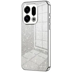 Phonesta Crystal Sparkle Silikon Back Cover Hülle für Oppo Find X9 - Silber