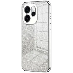 Phonesta Crystal Sparkle Silikon Back Cover Hülle für Oppo Reno15 - Silber