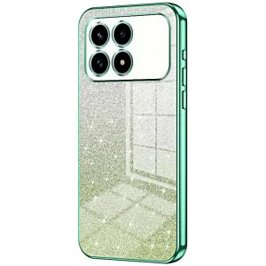 Phonesta Crystal Sparkle Silikon Back Cover Hülle für Xiaomi Poco F8 Pro - Grün
