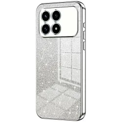 Phonesta Crystal Sparkle Silikon Back Cover Hülle für Xiaomi Poco F8 Pro - Silber