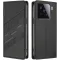 Phonesta Embossed Lines Book Wallet Klapphülle für Xiaomi 15 - Schwarz