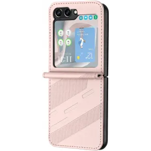 Phonesta Embossed Lines Back Cover Hülle für Samsung Galaxy Z Flip 7 FE / Z Flip 6 - Rosa