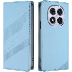 Phonesta Embossed Lines Book Wallet Klapphülle für Xiaomi Redmi Note 14 Pro 5G/14 Pro Plus / Xiaomi Poco X7 - Hellblau