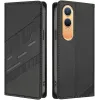 Phonesta Embossed Lines Book Wallet Klapphülle für OnePlus Nord CE 4 Lite - Schwarz