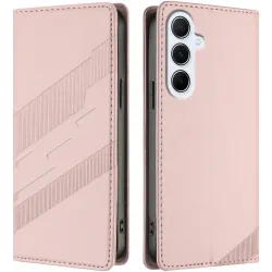 Phonesta Embossed Lines Book Wallet Klapphülle für Samsung Galaxy A26 - Rosa