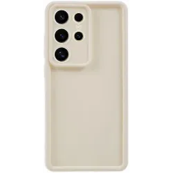 Phonesta Grooved Silikon Back Cover Hülle für Samsung Galaxy S25 Ultra - Beige