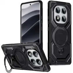 Phonesta IronLock Back Cover Hülle Ring und MagSafe für Xiaomi Redmi Note 14 Pro 4G/5G/14 Pro Plus / Xiaomi Poco X7 - Schwarz