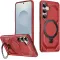 Phonesta IronLock Back Cover Hülle Ring und MagSafe für Samsung Galaxy S25/S24 - Rot