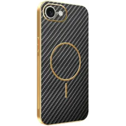 Phonesta Luxury Carbon Fiber Back Cover Hülle mit MagSafe für Apple iPhone 17e/16e - Schwarz